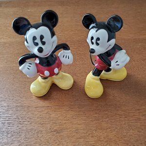 Set of 2 Disney Enesco 4" Mickey Mouse Porcelain Figurines